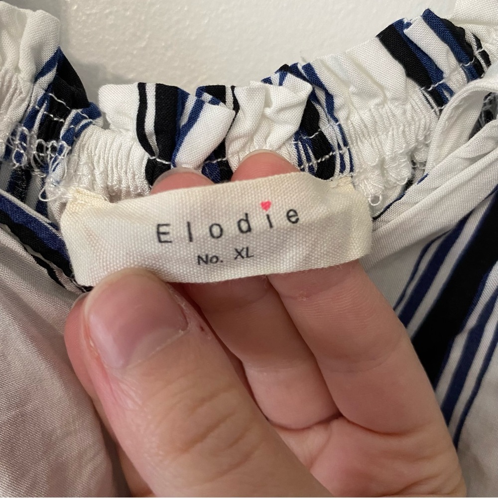 Elodie Anthropologie Striped Sleeveless Shorts Romper XL - Picture 3 of 4